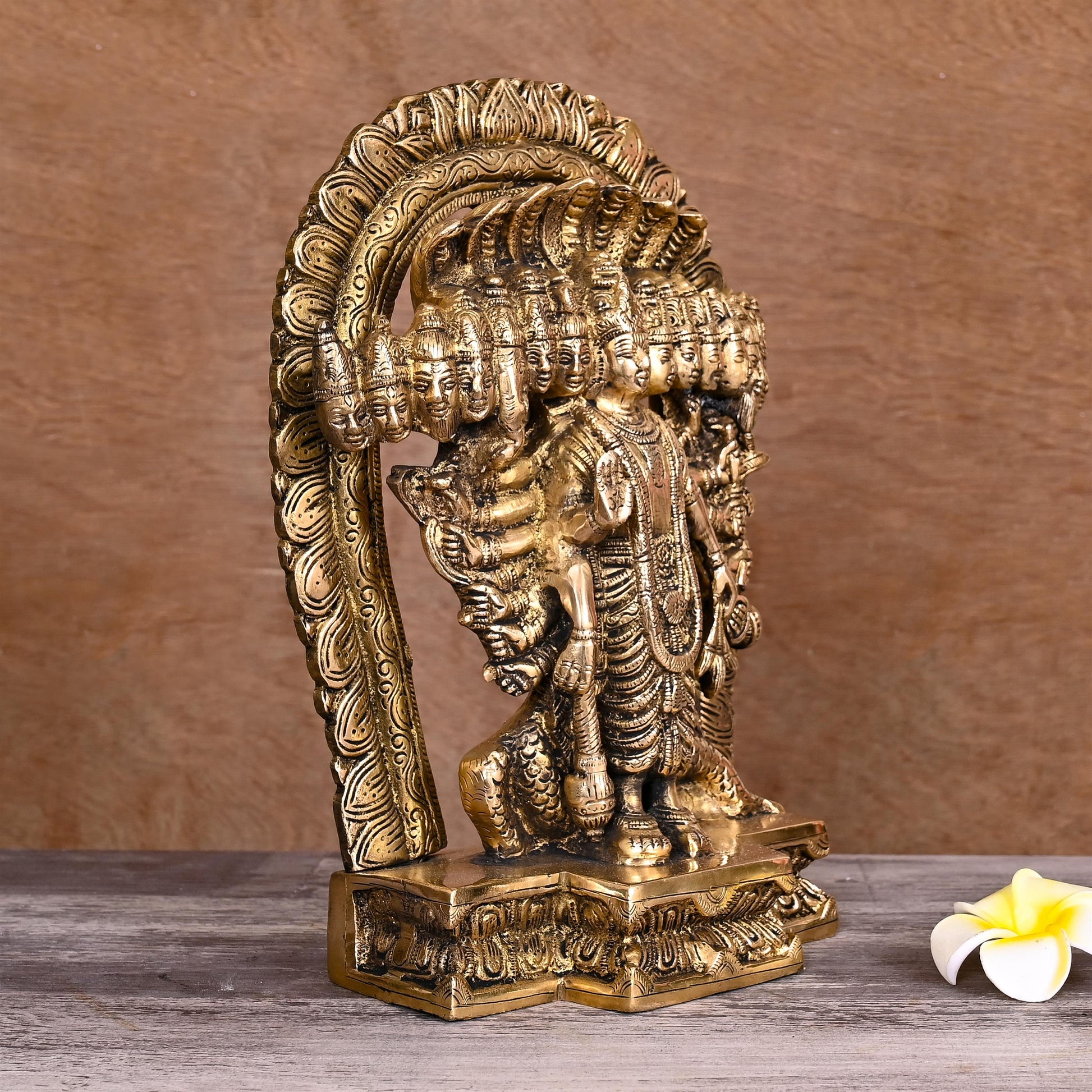 Brass Vishwaroopam Vishnu Statue (11")