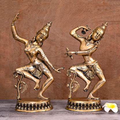 Brass Vintage Dancing Shiva Parvati Statue (15″)