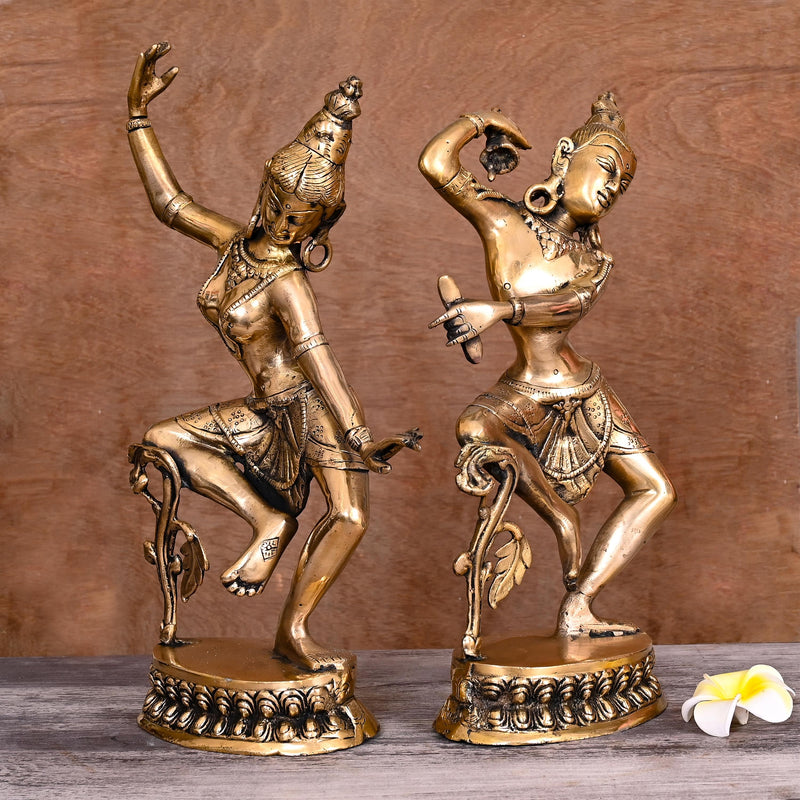 Brass Vintage Dancing Shiva Parvati Statue (15″)