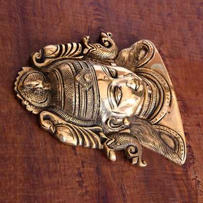 Brass Parvati Face Wall Hanging (8 Inch)