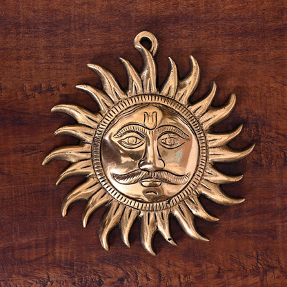 Brass Sun Face Wall Hanging (7.5")