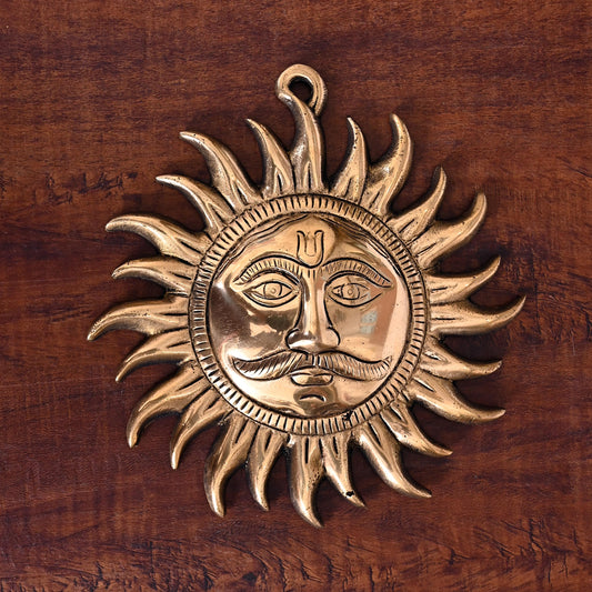 Brass Sun Face Wall Hanging (7.5")