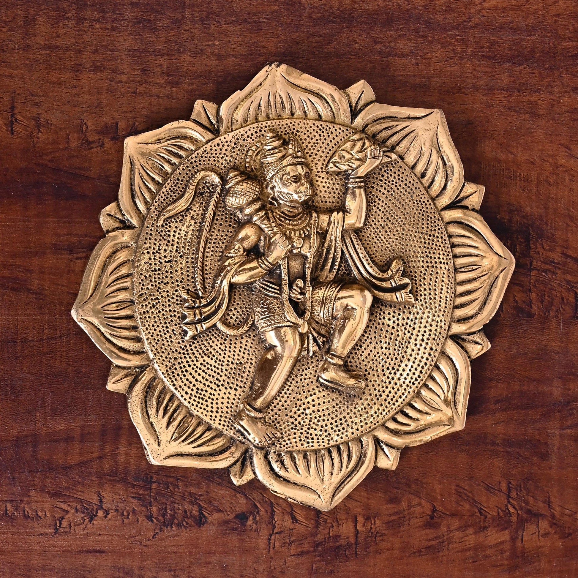 Brass Lord Hanuman Wall Hanging (7.5 Inch)