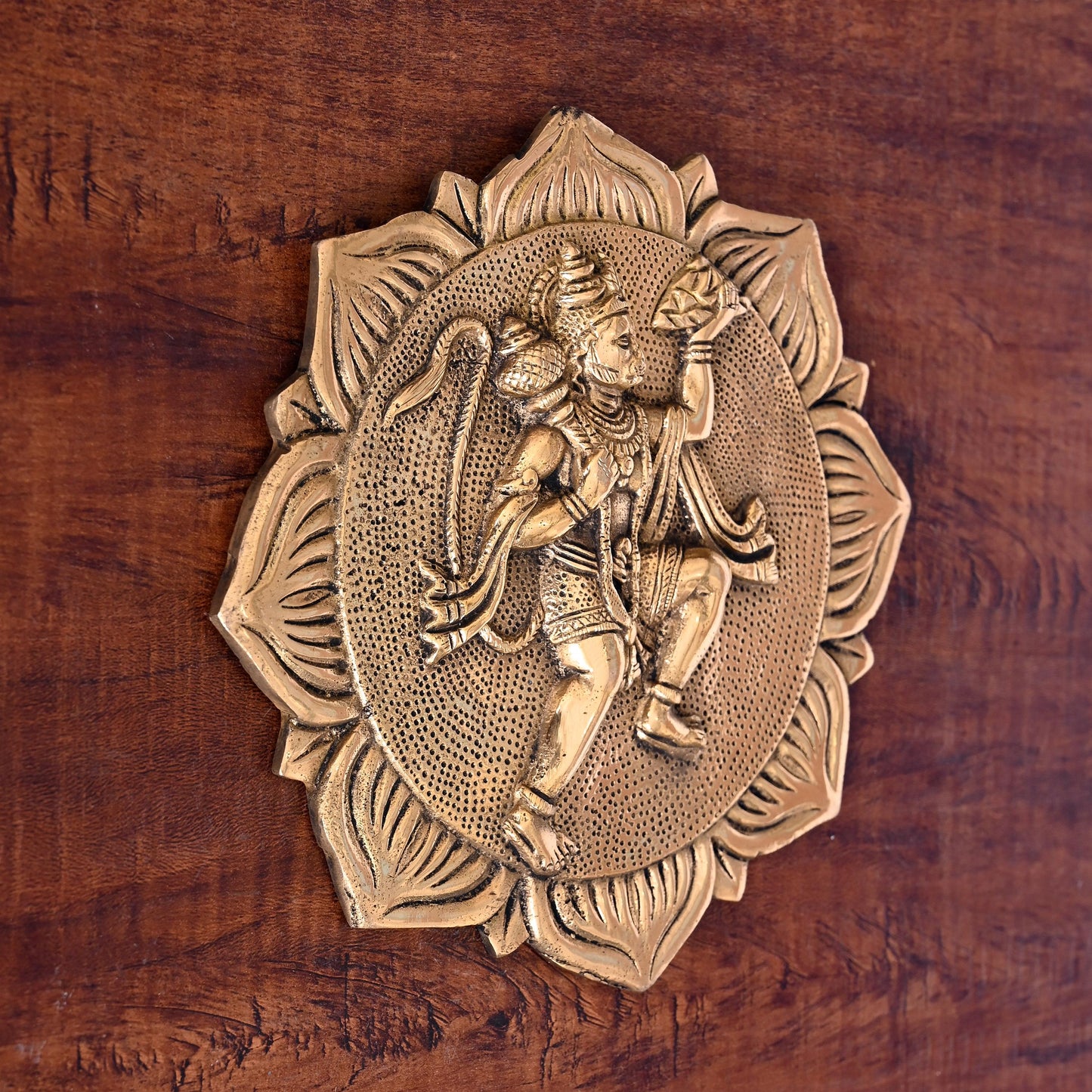 Brass Lord Hanuman Wall Hanging (7.5 Inch)
