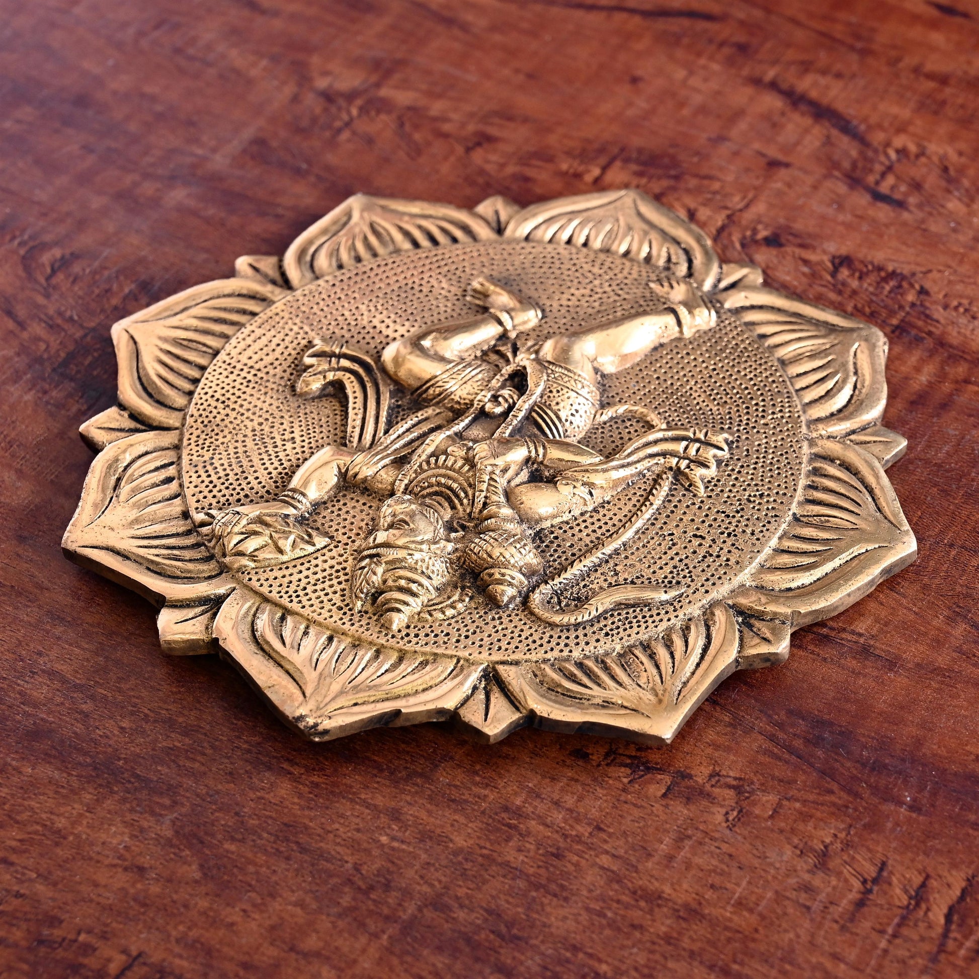 Brass Lord Hanuman Wall Hanging (7.5 Inch)