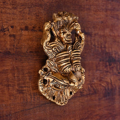 Brass Superfine Yali/kirtimukha Face Wall Hanging (4 Inch)