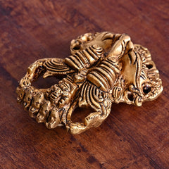 Brass Superfine Yali/kirtimukha Face Wall Hanging (4 Inch)