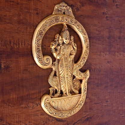 Brass Lord Murugan/Kartikeya Wall Hanging (13.5 Inch)