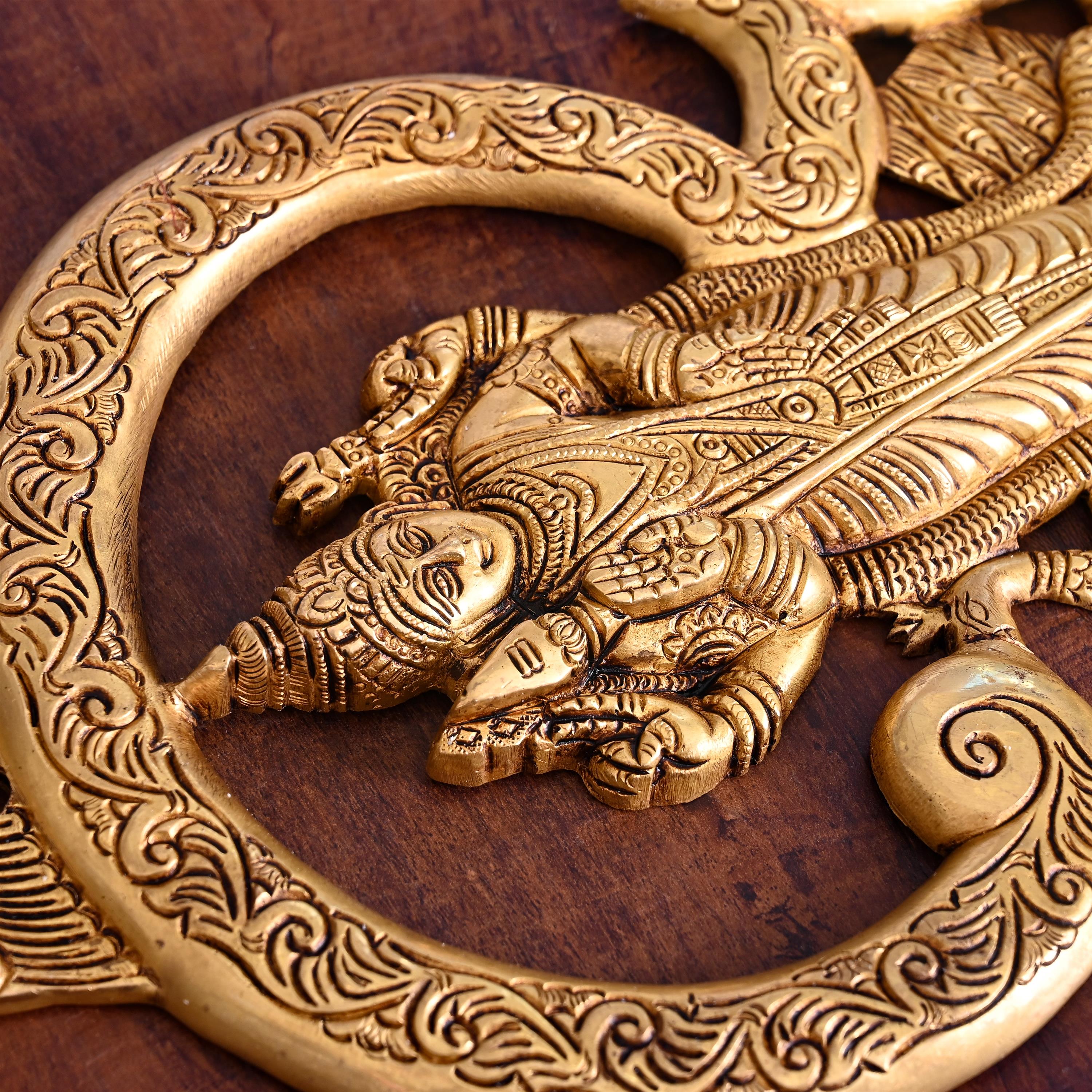 Brass Lord Murugan/Kartikeya Wall Hanging (13.5 Inch)