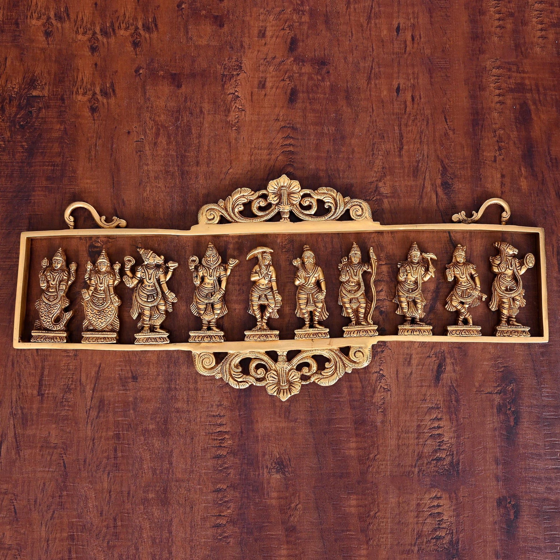 BRASS Dashavatara / VISHNU AVATAR WALL HANGING (9.5")