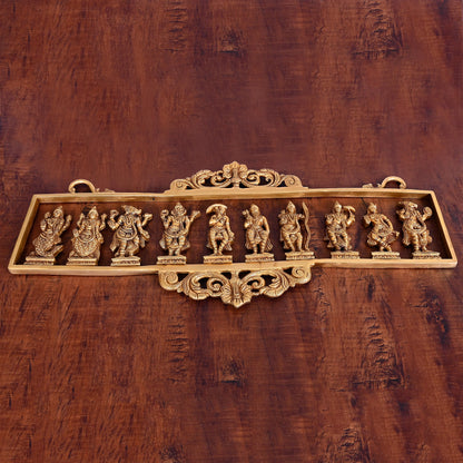 BRASS Dashavatara / VISHNU AVATAR WALL HANGING (9.5")