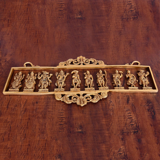 BRASS Dashavatara / VISHNU AVATAR WALL HANGING (9.5")
