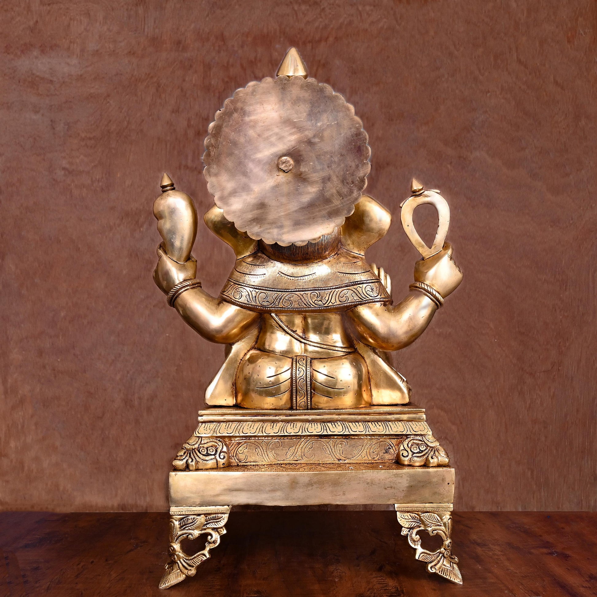 Brass Superfine Chowki Ganesha Statue (26 Inch)