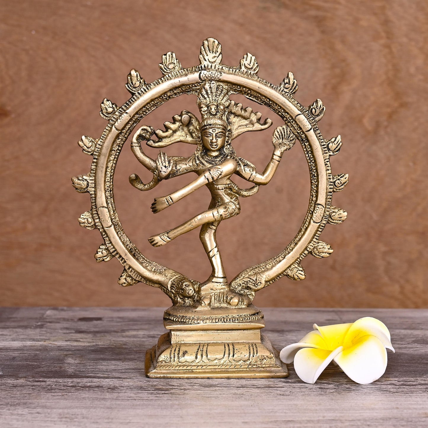 Brass Nataraja Dancing Shiva Idol (7.5 Inch)