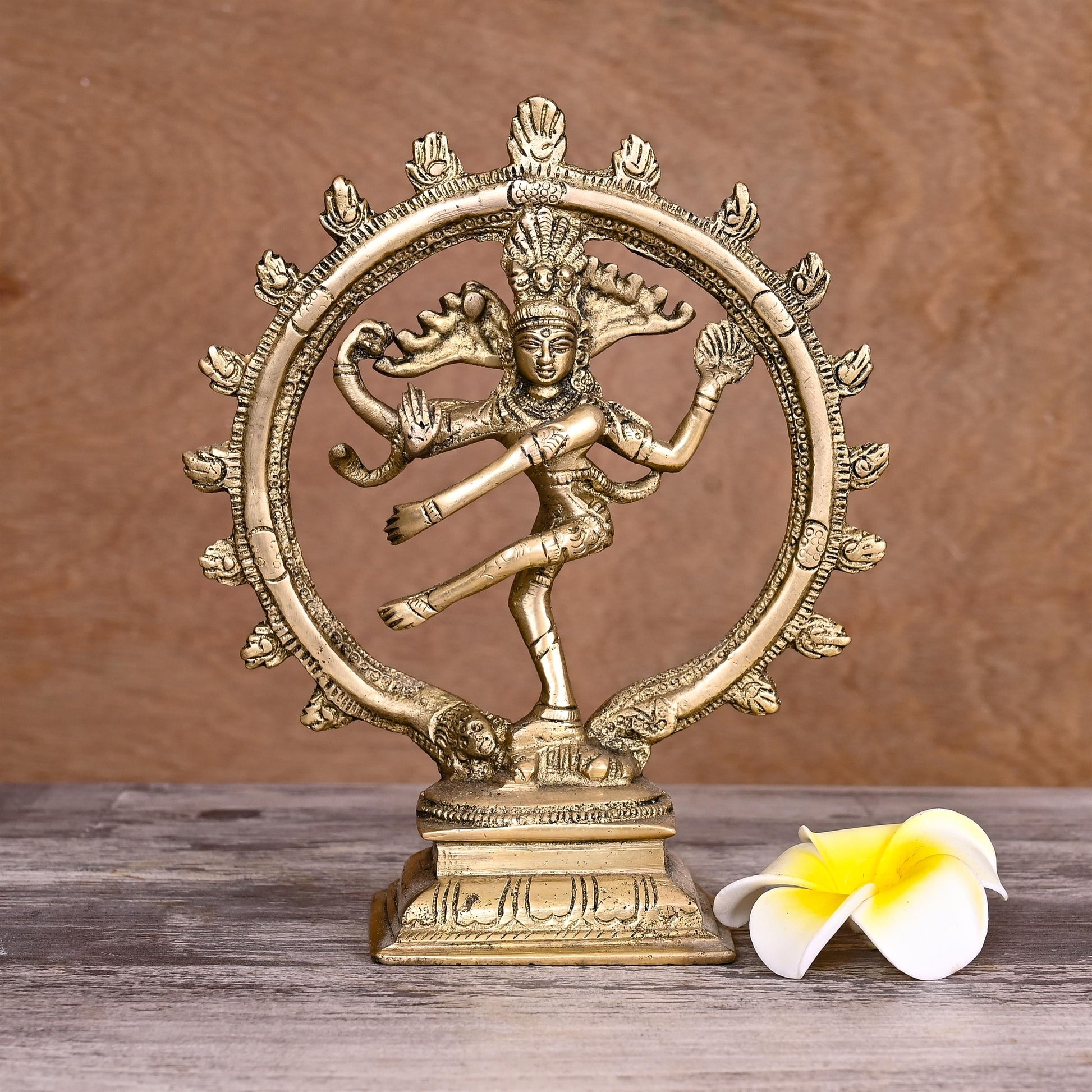Brass Nataraja Dancing Shiva Idol (7.5 Inch)