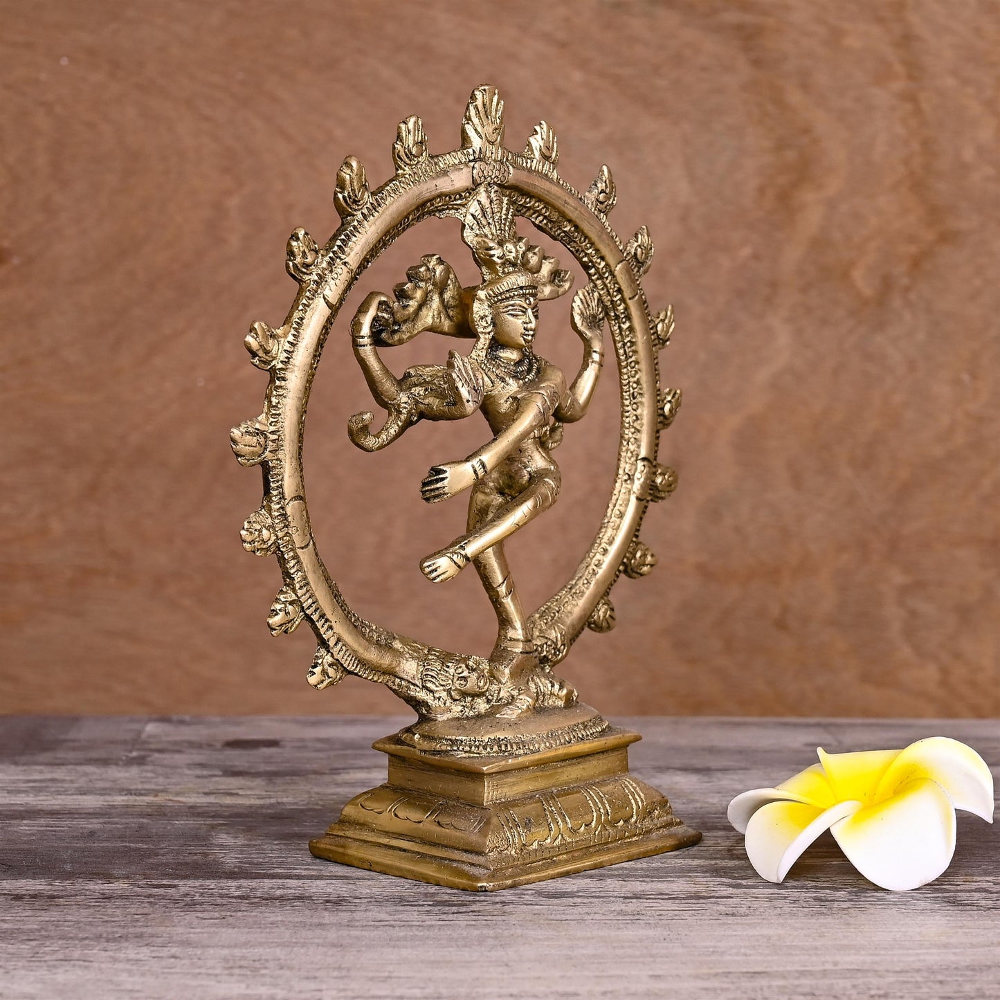 Brass Nataraja Dancing Shiva Idol (7.5 Inch)