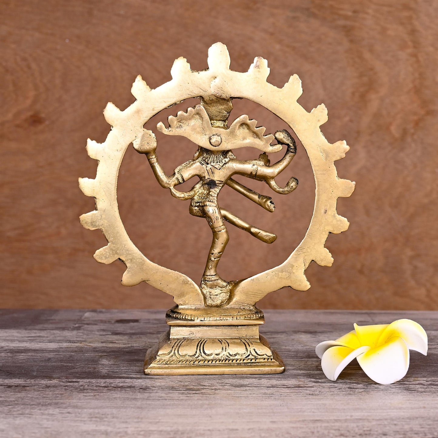Brass Nataraja Dancing Shiva Idol (7.5 Inch)