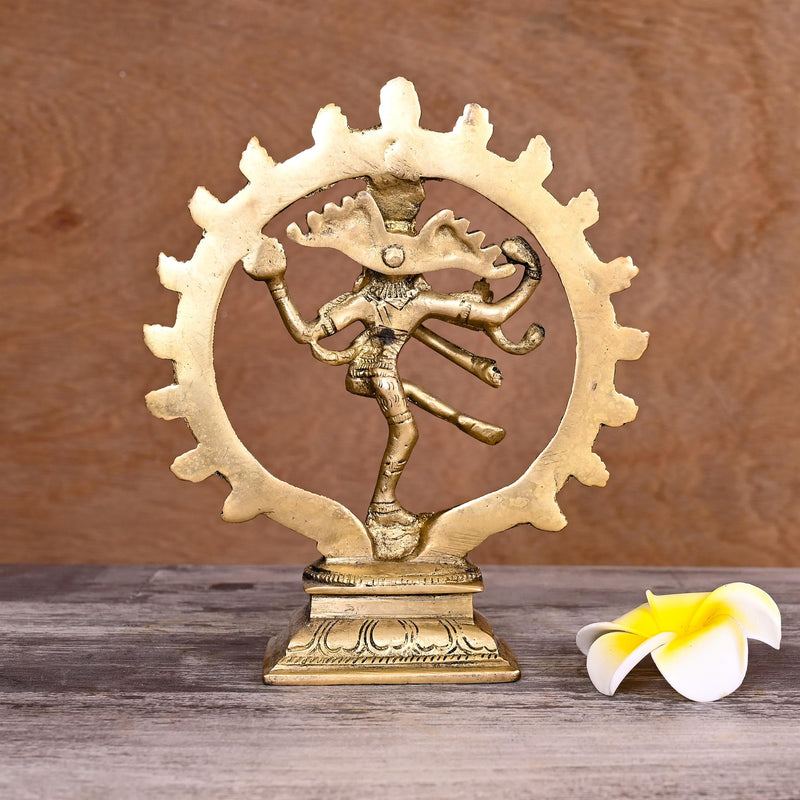 Brass Nataraja Dancing Shiva Idol (7.5 Inch)