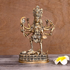 BRASS GODDESS KALI IDOL (9")