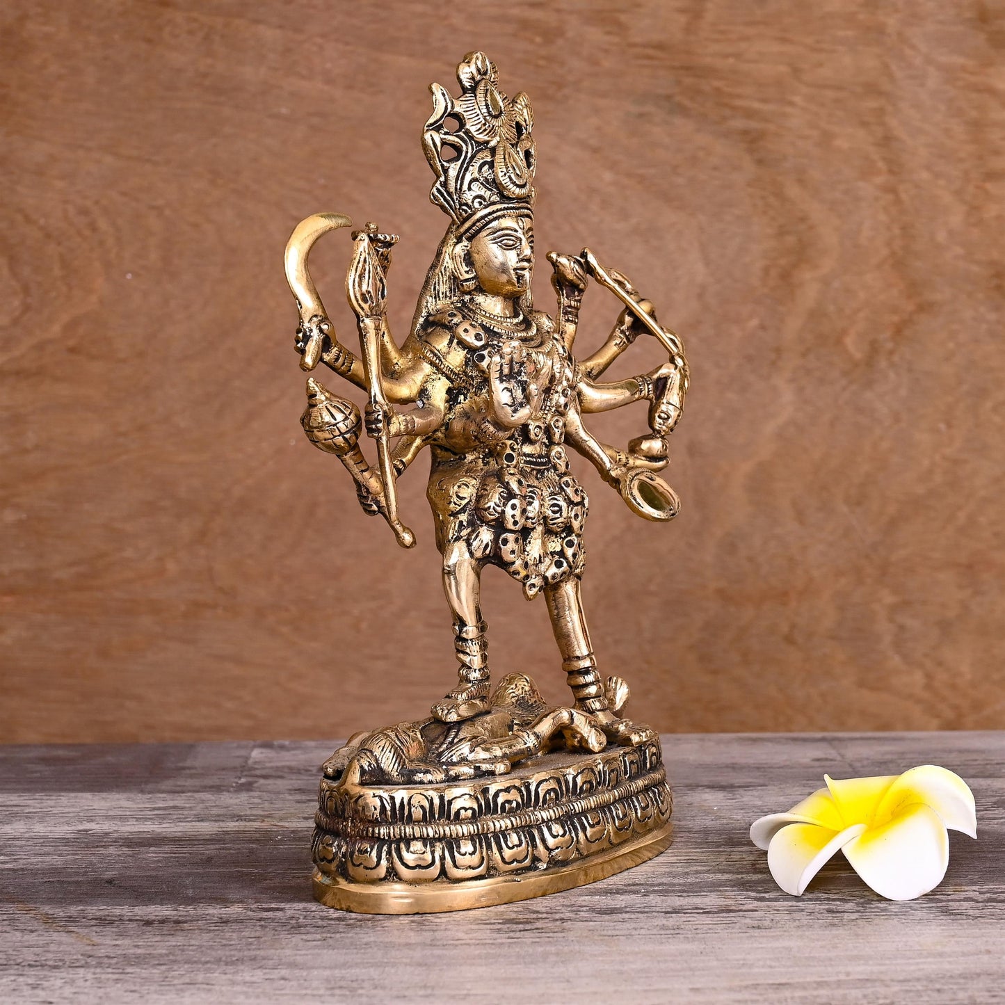 BRASS GODDESS KALI IDOL (9")