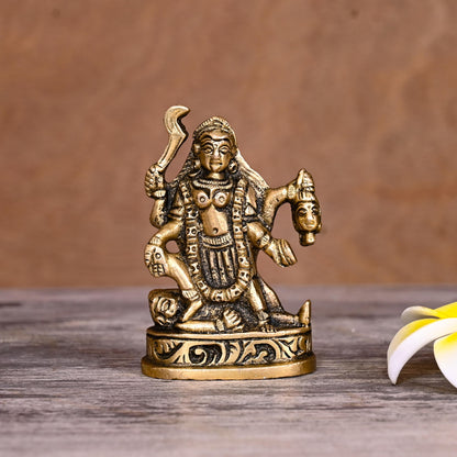 Brass Goddess Kali Idol (2.5 Inch)