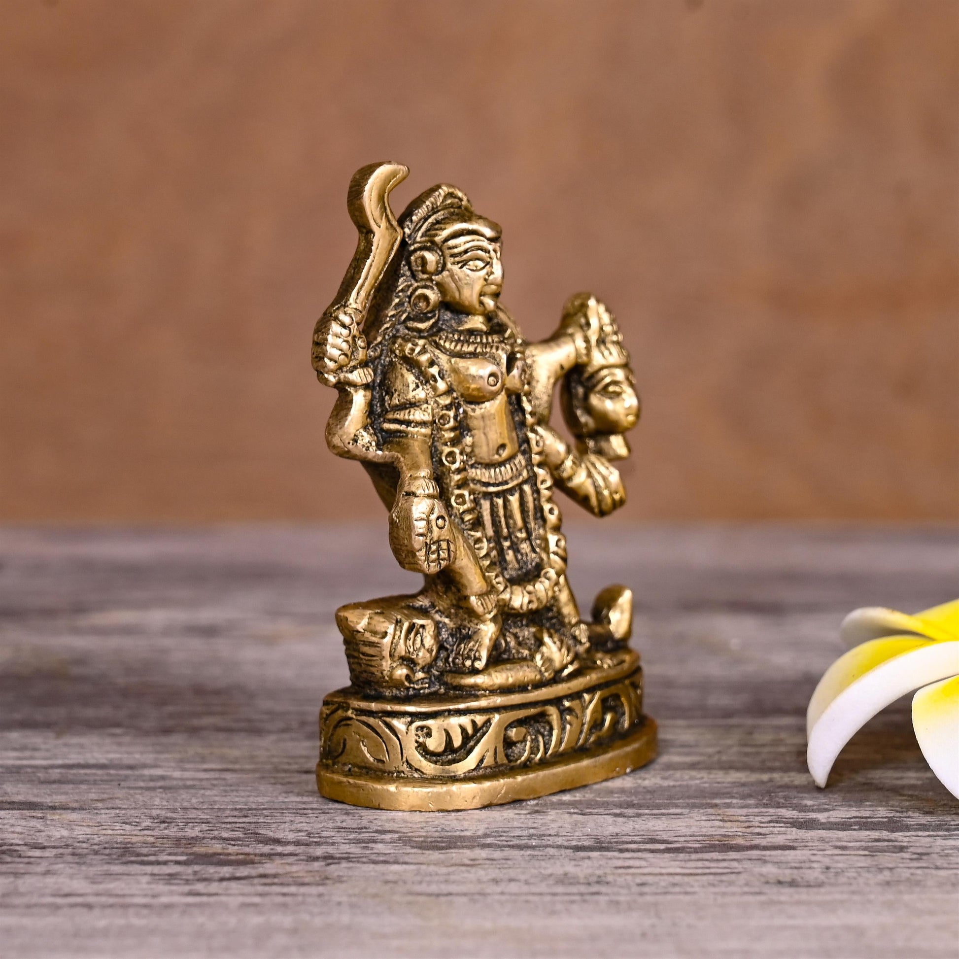 Brass Goddess Kali Idol (2.5 Inch)