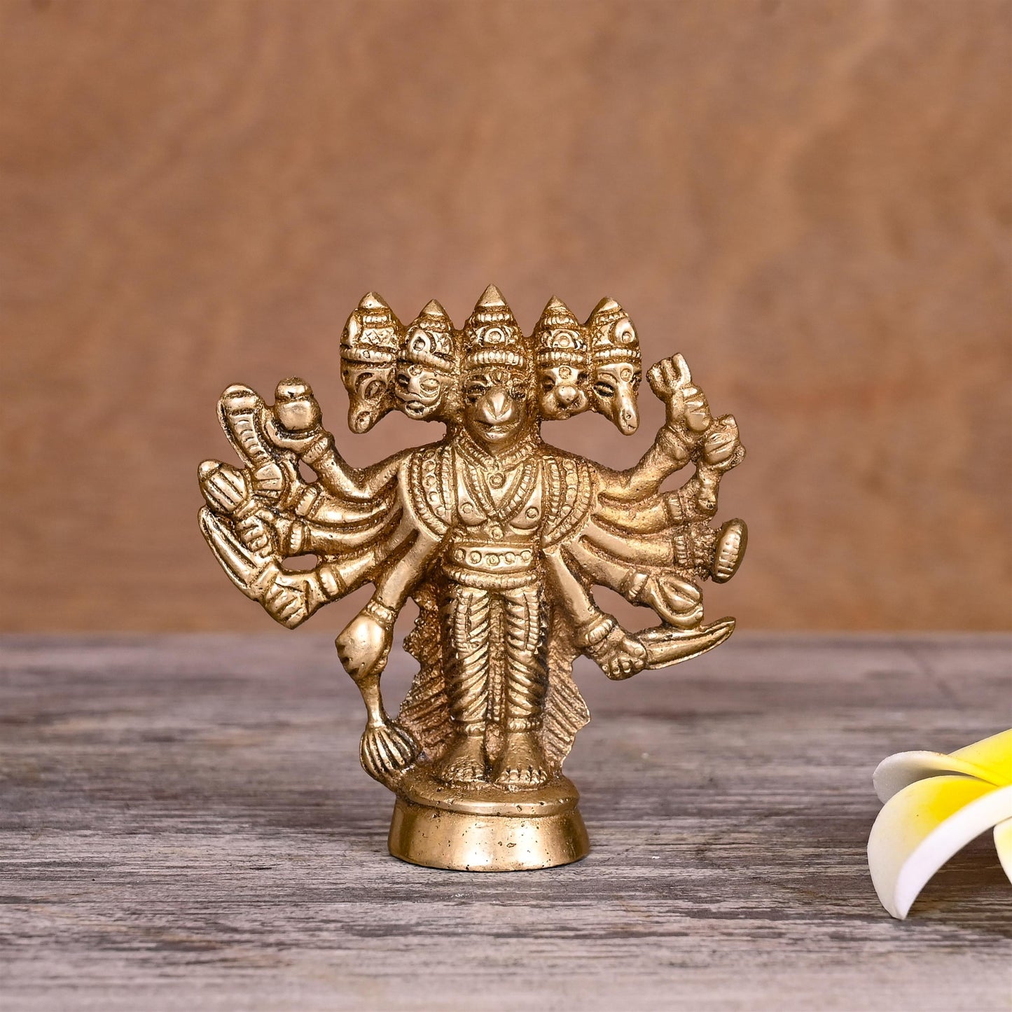 Brass Panchmukhi Hanuman Idol (4 Inch)