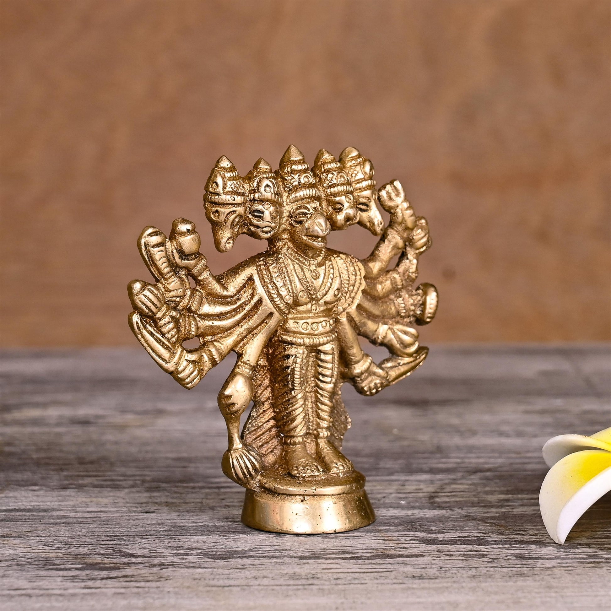 Brass Panchmukhi Hanuman Idol (4 Inch)