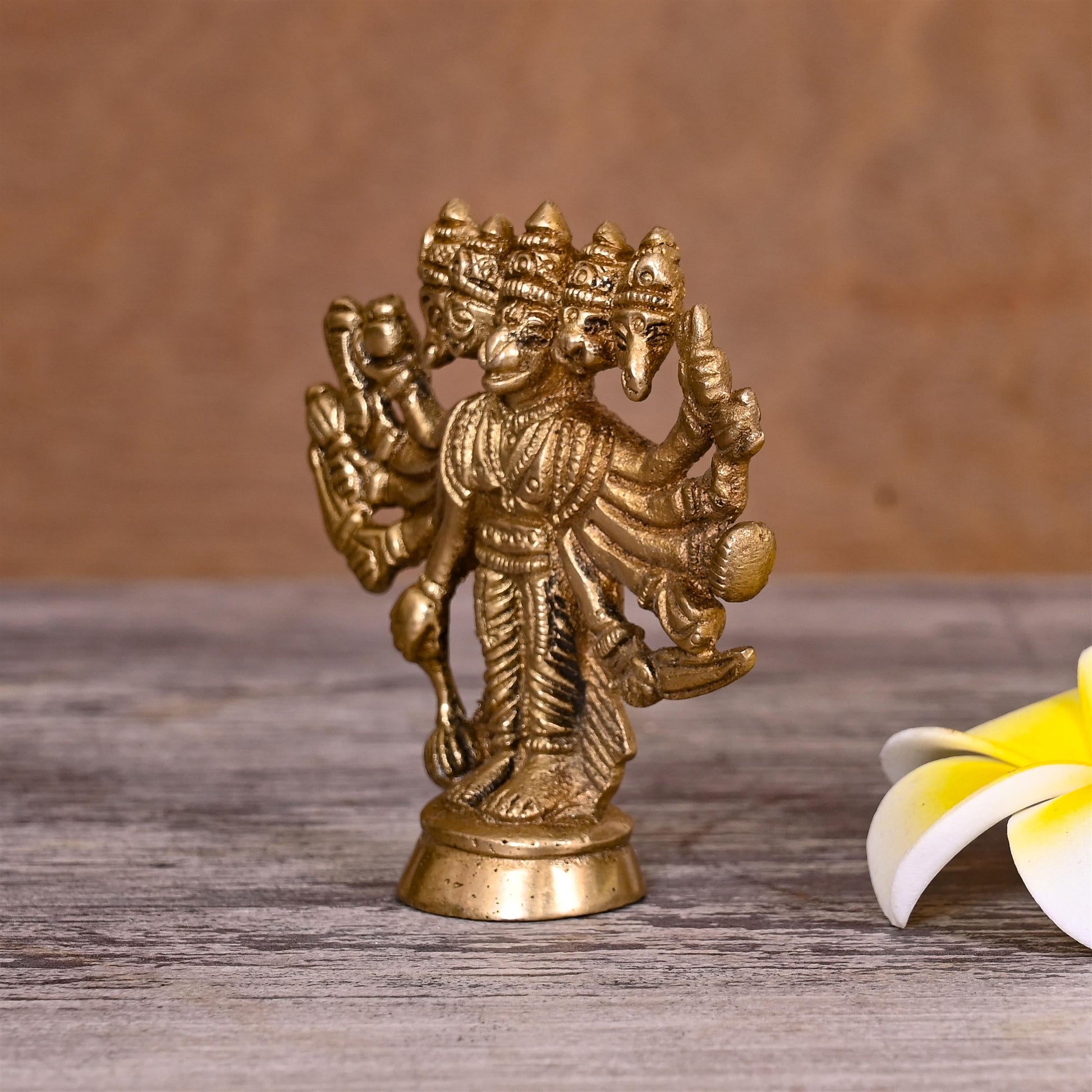 Brass Panchmukhi Hanuman Idol (4 Inch)