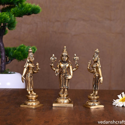 Brass Superfine Lord Balaji With Sri Devi And Bhudevi Idols Set