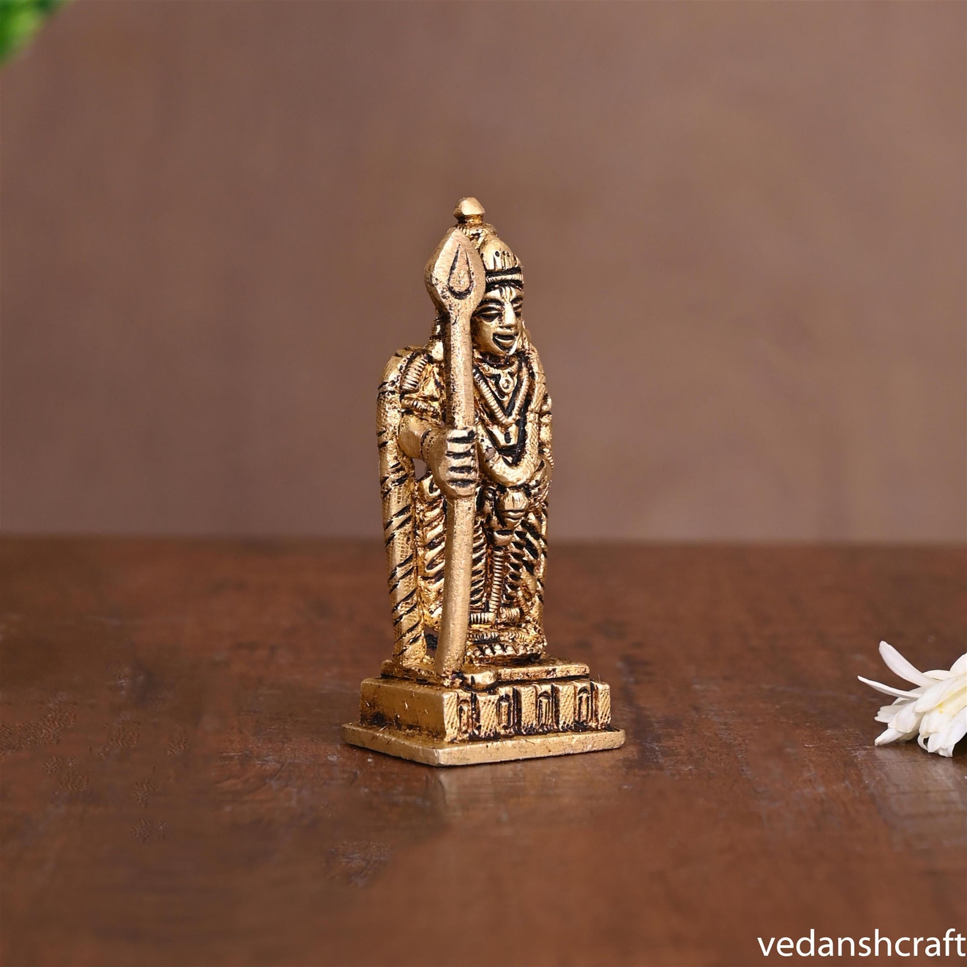 Brass Lord Murugan/Kartikeya Idol (3.2 Inch)