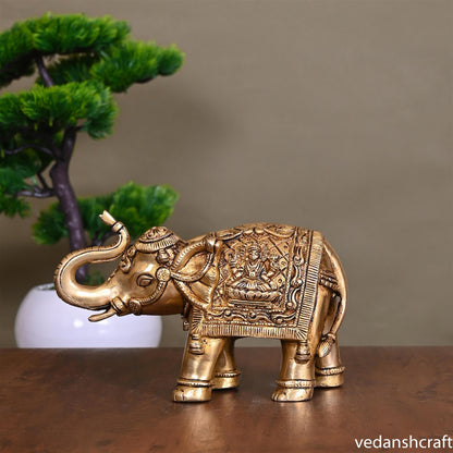 Brass Elephant Royal Statue (5 Inch)