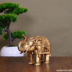 Brass Elephant Royal Statue (5 Inch)