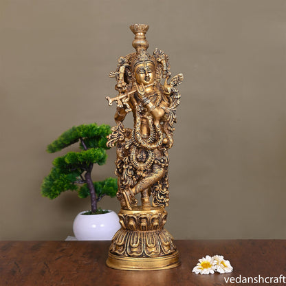 BRASS SUPERFINE LORD KRISHNA STATUE (21 INCH)