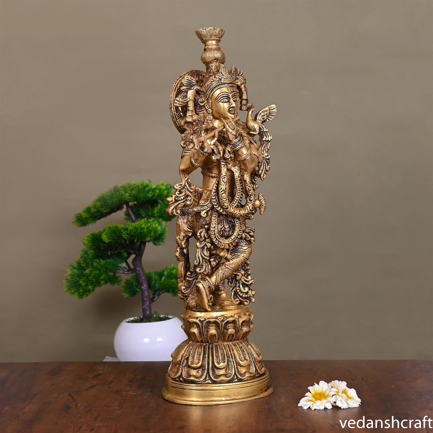 BRASS SUPERFINE LORD KRISHNA STATUE (21 INCH)