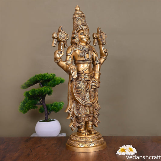 Brass Superfine Tirupati Balaji/Venkateshwar Idol (24 Inch)