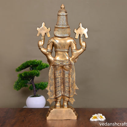 Brass Superfine Tirupati Balaji/Venkateshwar Idol (24 Inch)