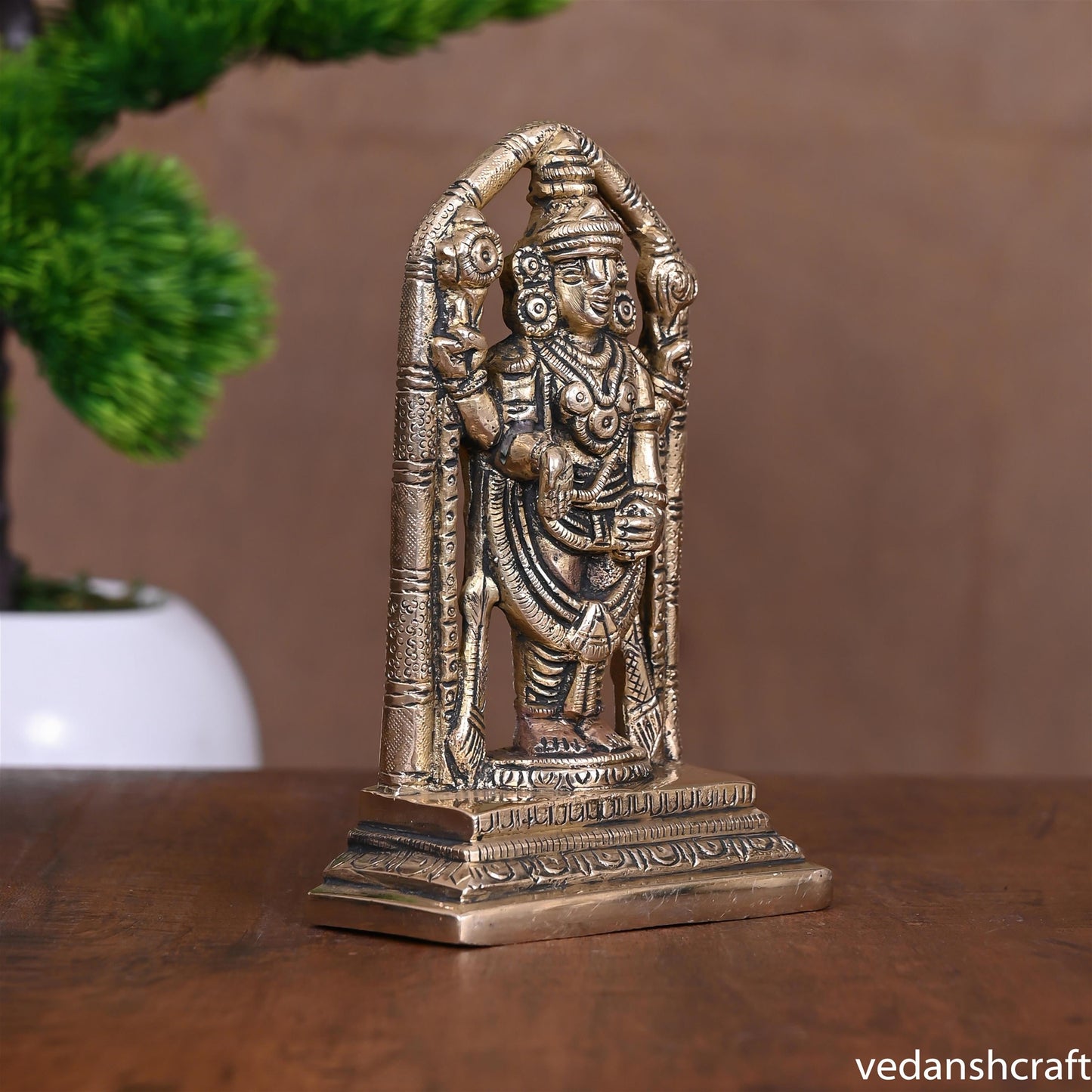 Brass Tirupati Balaji/Venkateshwar Idol (5.8 Inch)