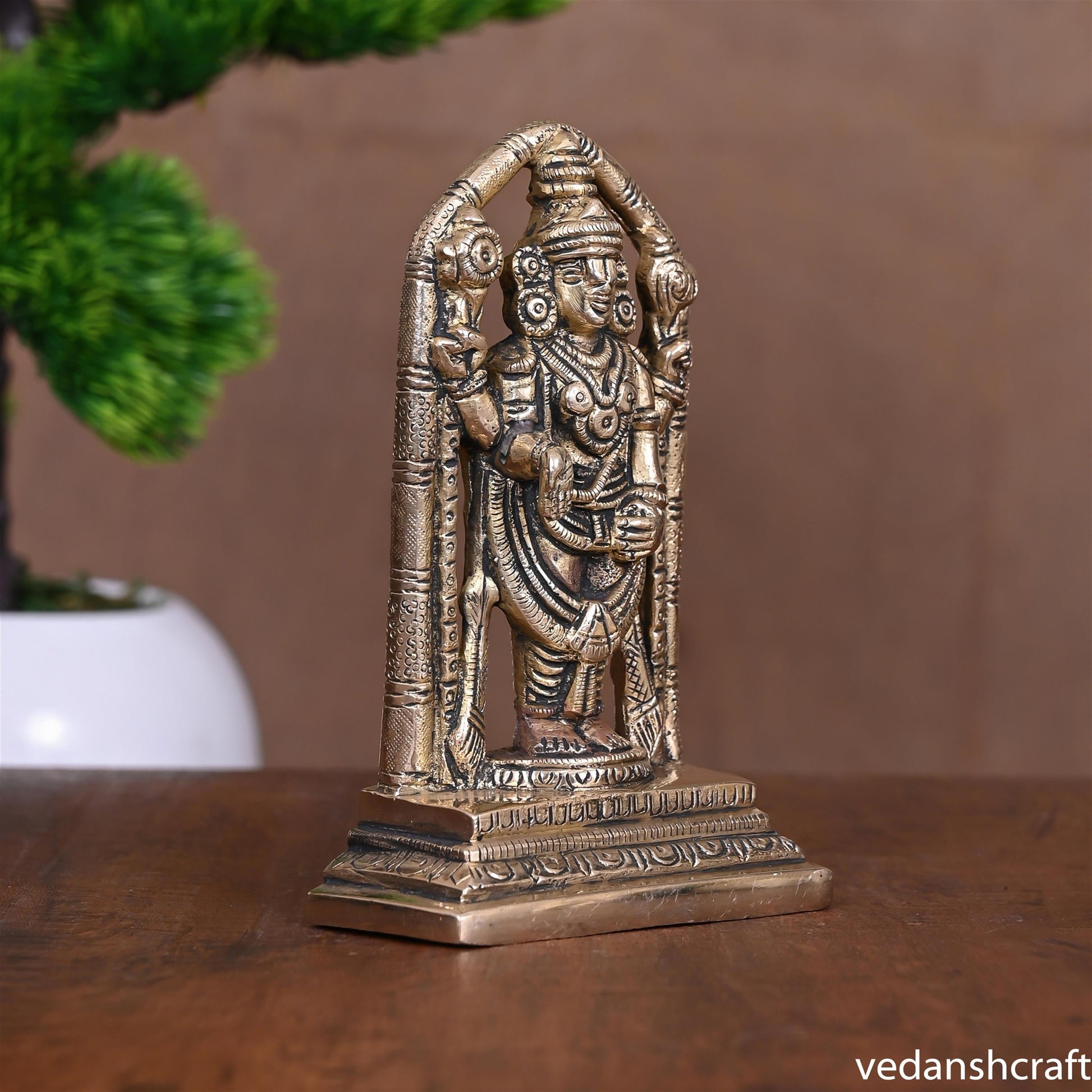 Brass Tirupati Balaji/Venkateshwar Idol (5.8 Inch)