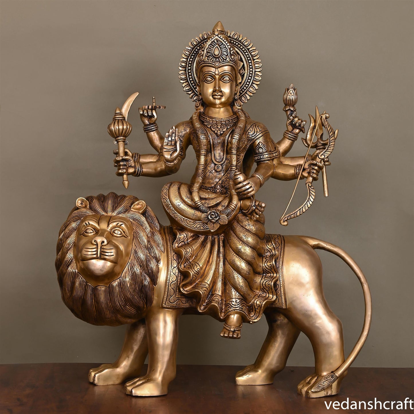 Brass Goddess Durga Superfine Idol (24.5 Inch)