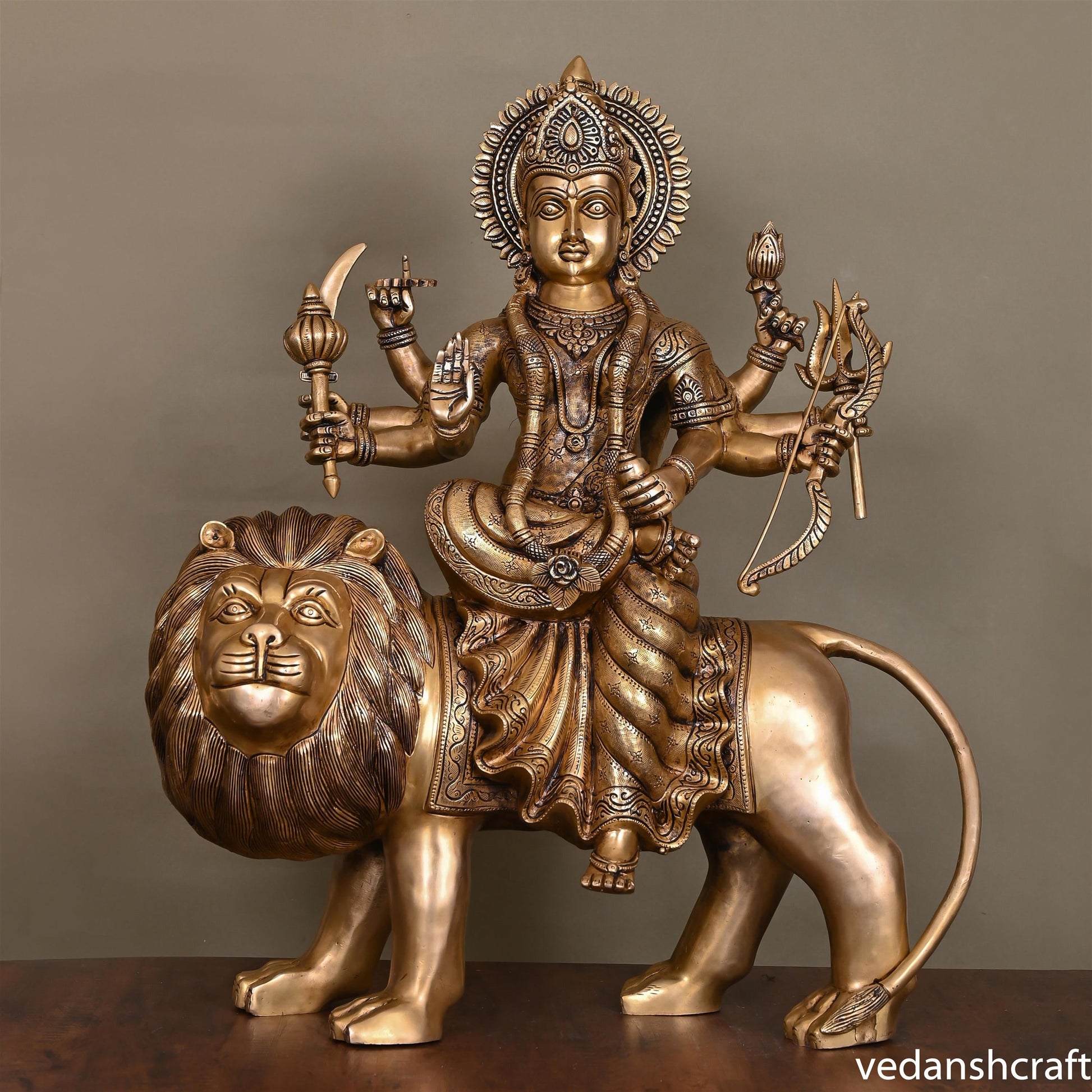 Brass Goddess Durga Superfine Idol (24.5 Inch)