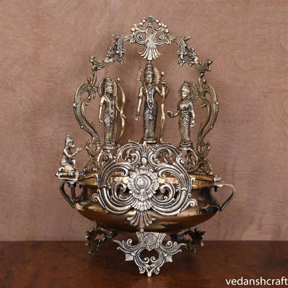 Brass Traditional Ram Darbar Urli (21.5 Inch)