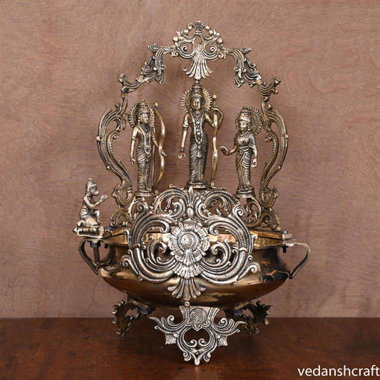 Brass Traditional Ram Darbar Urli (21.5 Inch)