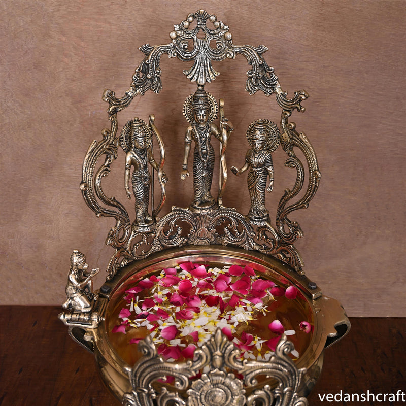 Brass Traditional Ram Darbar Urli (21.5 Inch)