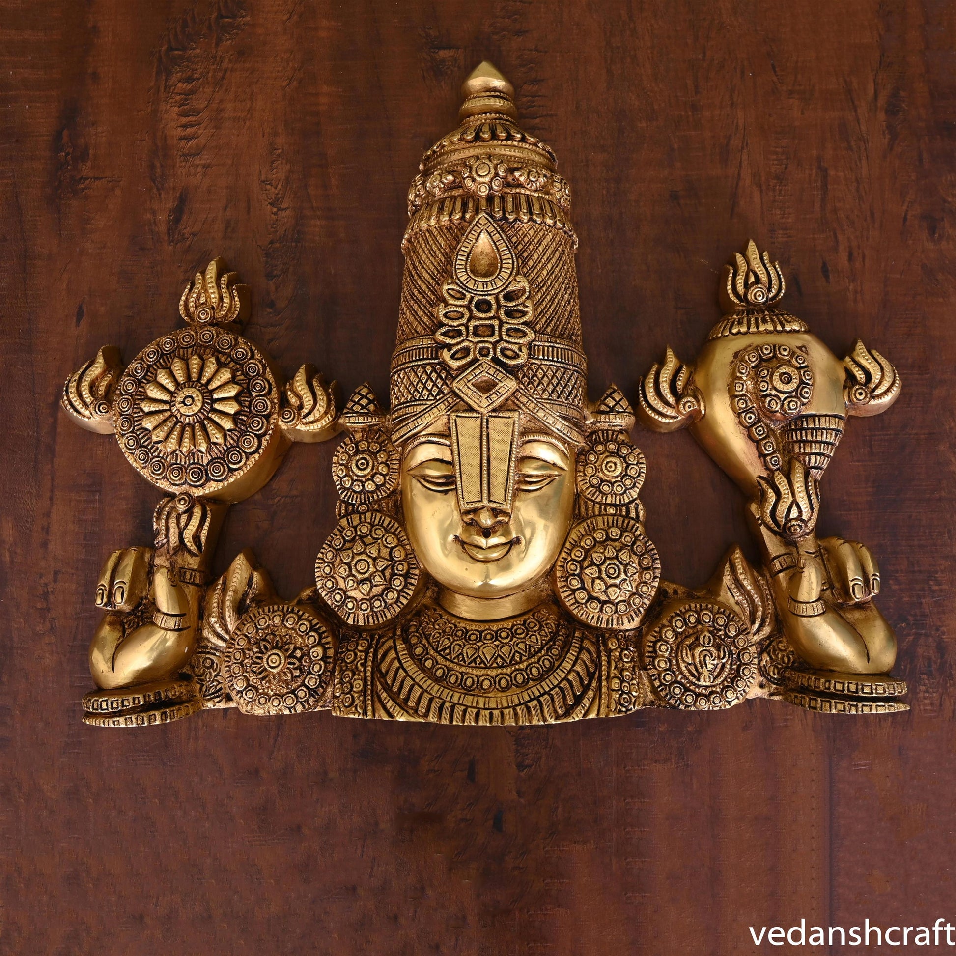 Brass Tirupati Balaji/Venkateshwar Face Wall Hanging