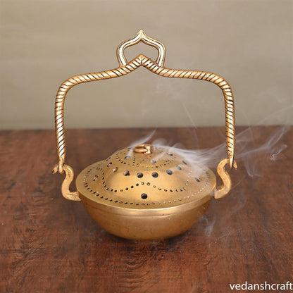 Brass Dhoop Dani & Incense Holder (7.2 Inch)