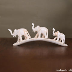 Elephant Family Showpiece (3.2 Inch)