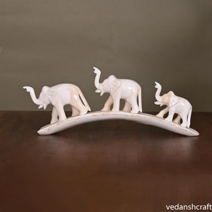 Elephant Family Showpiece (3.2 Inch)