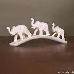 Elephant Family Showpiece (3.2 Inch)