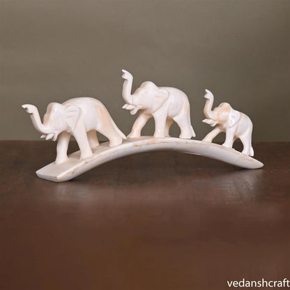 Elephant Family Showpiece (3.2 Inch)